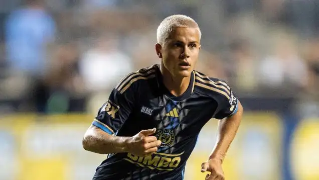 Philadelphia Union midfielder Cavan Sullivan (6) looks on