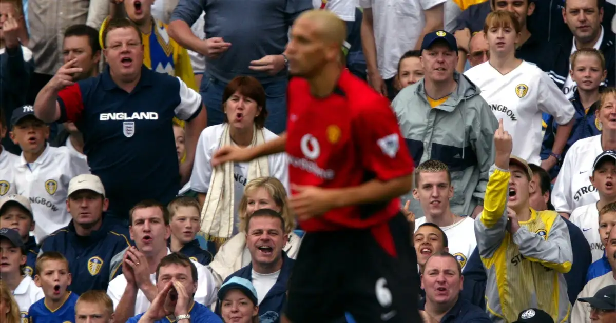 Manchester United's Rio Ferdinand during their defeat to Leeds United at Elland Road, Leeds, September 2002.