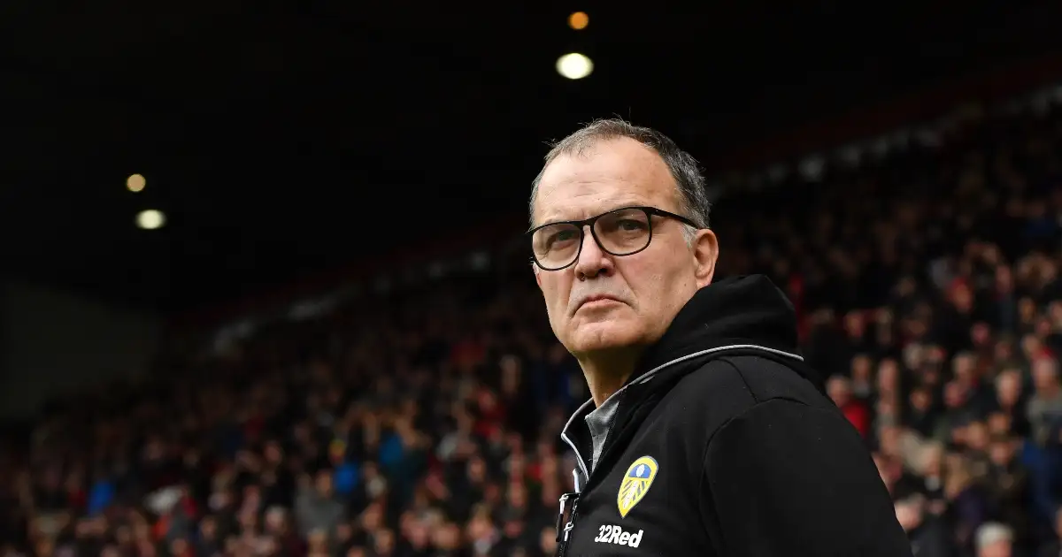 Leeds United manager Marcelo Bielsa. Elland Road, February 2021.