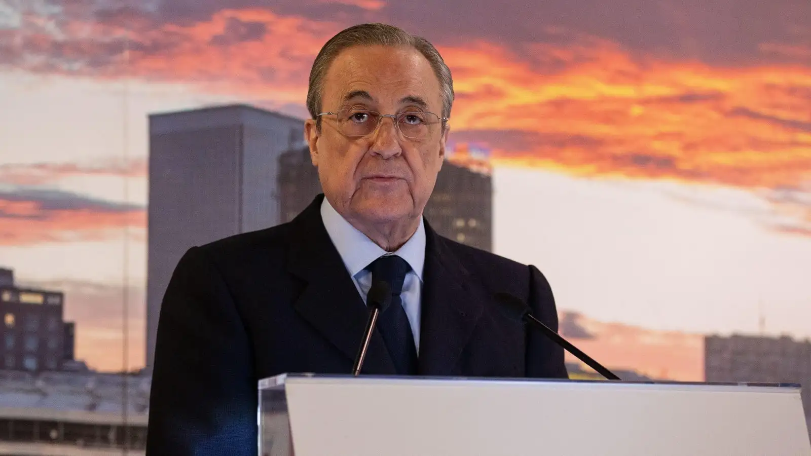 Real Madrid's president Florentino Perez holds a speech during the club's traditional Christmas lunch held in Madrid, Spain, 11 December 2018