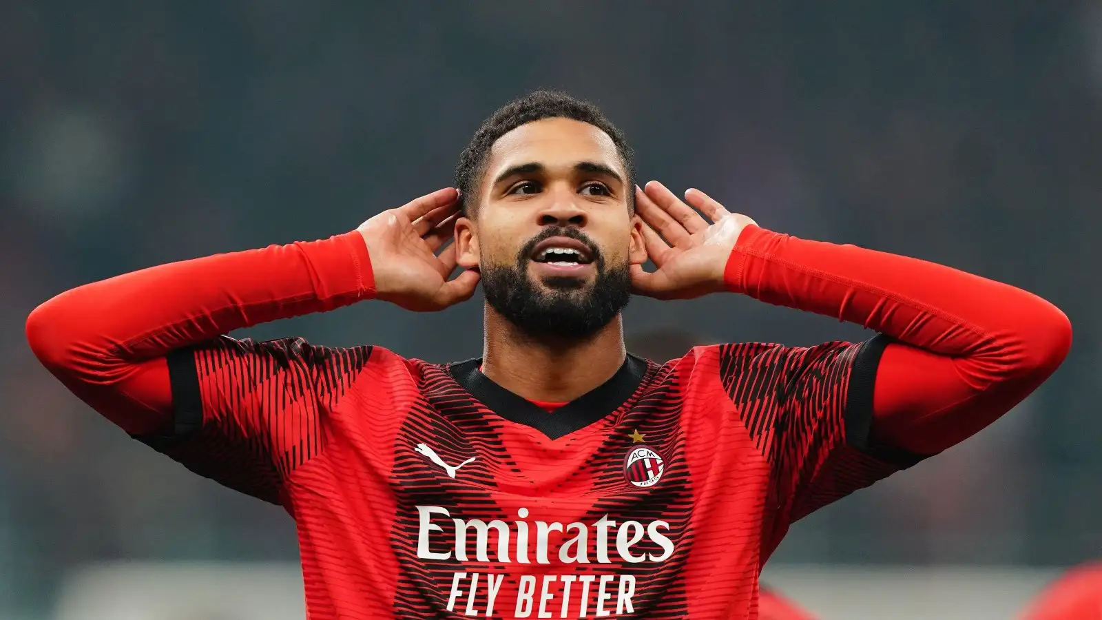 Milano, Italia. 15th Feb, 2024. Foto Spada/LaPresse 15 Febbraio 2024 - Milano, Italia - sport, calcio - Ac Milan Vs Rennes - Europa League 2023/2024 - play off- Stadio San Siro Nella foto: Ruben Loftus-Cheek (AC Milan);esultanza dopo gol 2-0 February 15, 2024 Milan, Italy