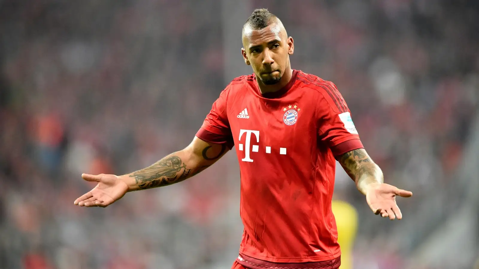 Jerome Boateng gestures during his time at Bayern Munich.