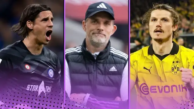 Yann Sommer, Thomas Tuchel and Marcel Sabitzer.