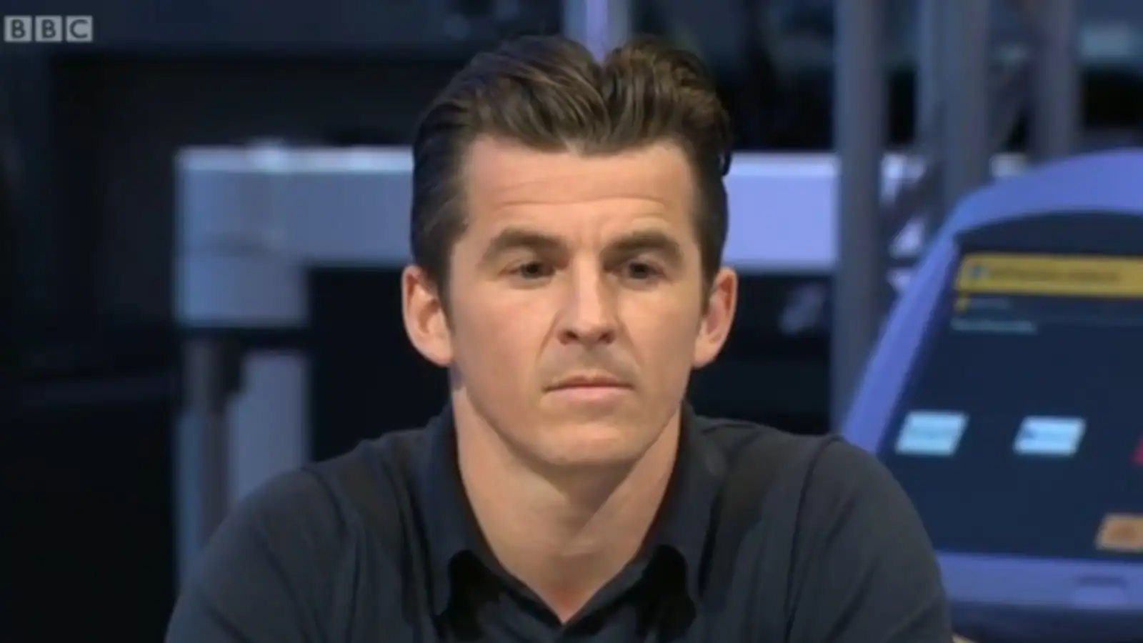 Joey Barton during his appearance on Question Time, a political programme produced by the BBC, in May 2014.