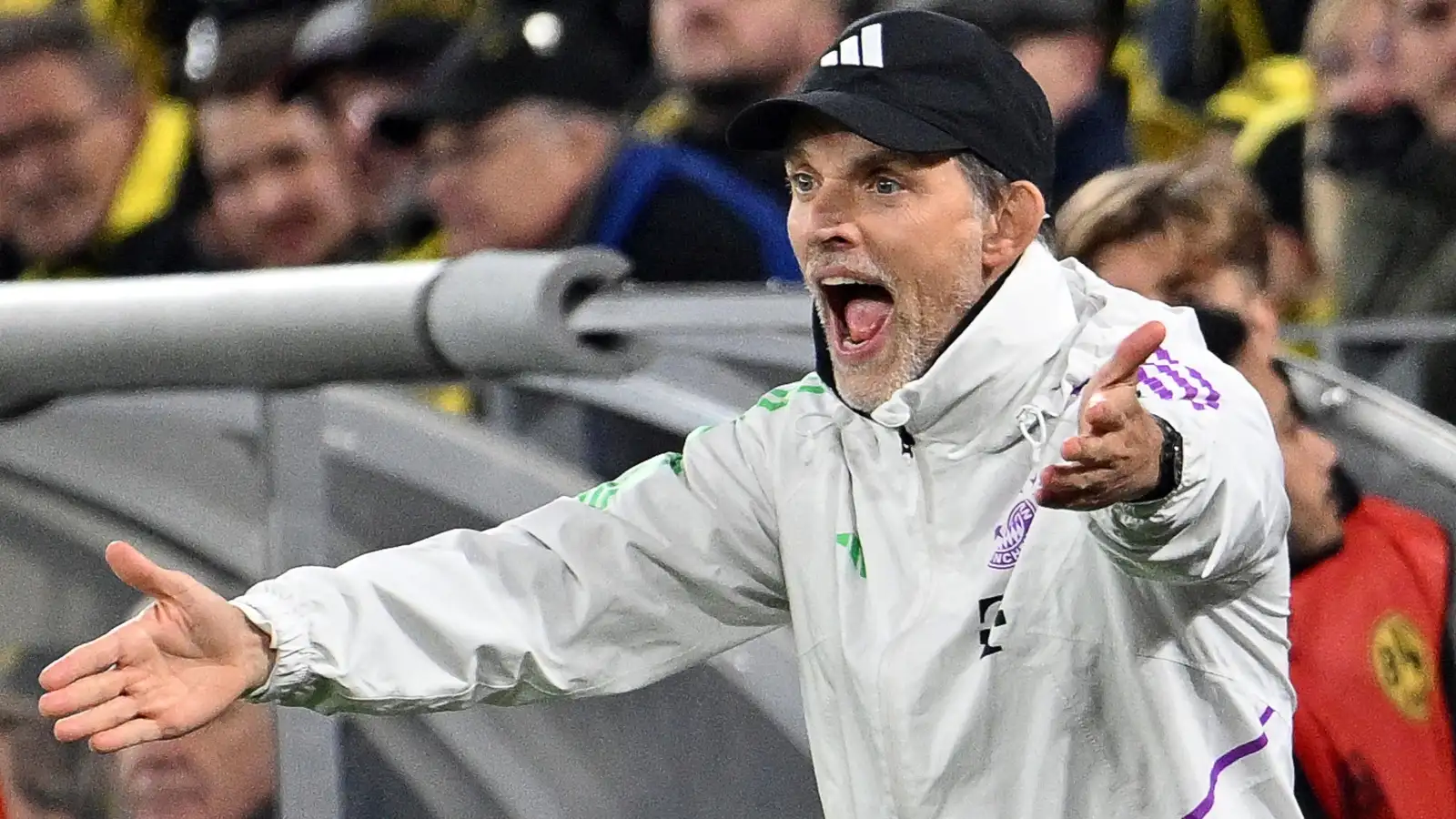 Thomas Tuchel during the Bundesliga match between Borussia Dortmund and Bayern Munich at Signal Iduna Park, Dortmund, November 2023.