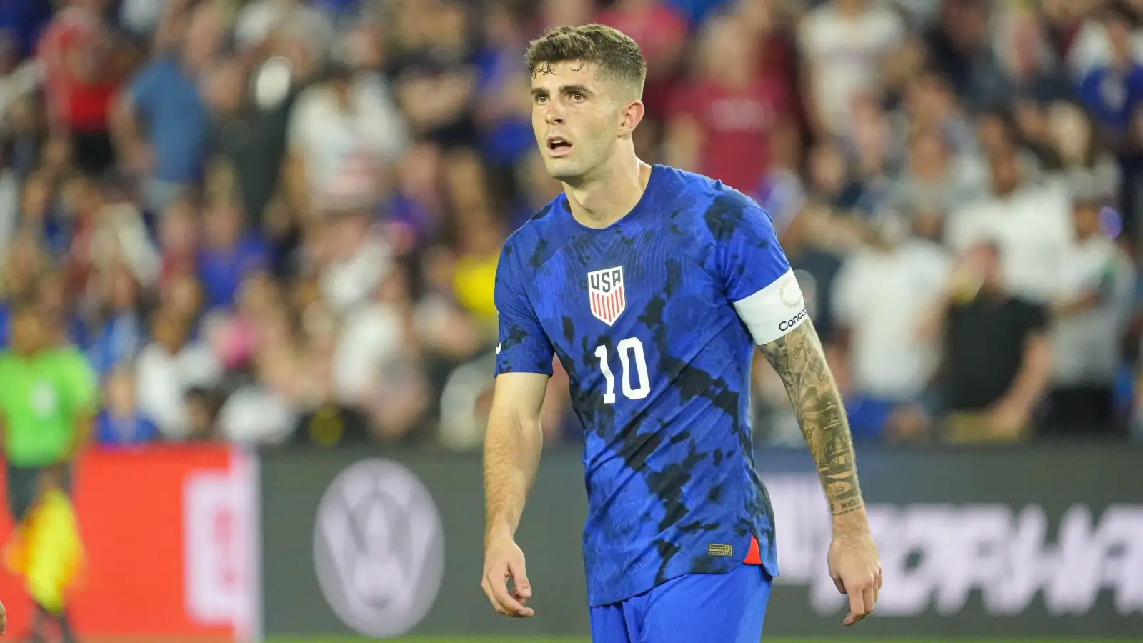 Orlando, Florida, March 27, 2023, USA Captain Christian Pulisic #10 in the second half during the CONCACAF Nations League Match at Exploria Stadium.